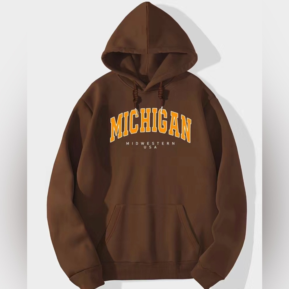 (New) Vintage  "MICHIGAN" Print Long Sleeve Crewneck